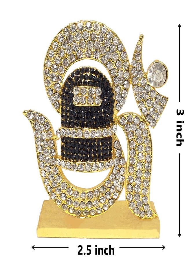 GCT Lord Shiv Shivling Idol Shiva OM Shivling Lingam Statue (B-170) Gold Black Metal Statue for Home Décor Car Dashboard Mandir Pooja Murti Temple Puja Office Table Showpiece - Image 2